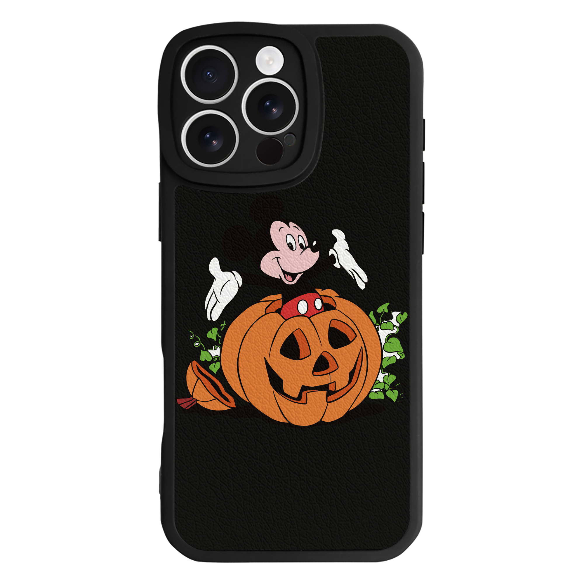 （画像用） ミッキーマウス Mickey Mouse 【iPhone 16シリーズ対応】シリコンスマホケース（レザー調） 材質：シリコン